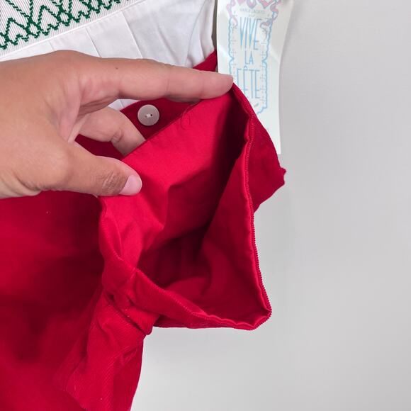 Vintage Vive-La-Fete Smocked Button On Shortall Romper 9 Months NWT - Picture 9 of 10